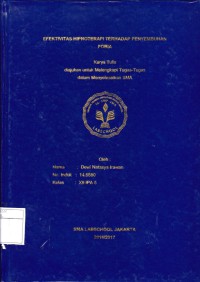 Efektivitas Hipnoterapi Terhadap Penyembuhan Fobia