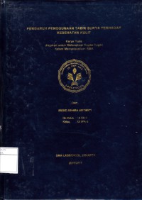 PENGARUH PENGGUNAAN TABIR SURYA TERHADAP KESEHATAN KULIT