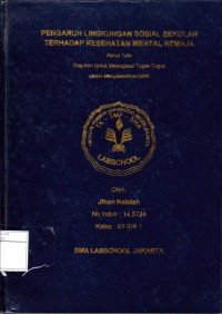 PENGARUH LINGKUNGAN SOSIAL SEKOLAH TERHADAP KESEHATAN MENTAL REMAJA