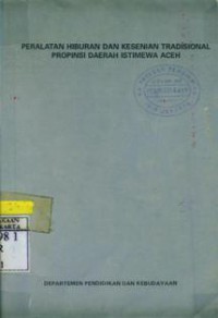 Peralatan Hiburan Dan Kesenian Tradisional Propinsi Daerah Istimewa Aceh