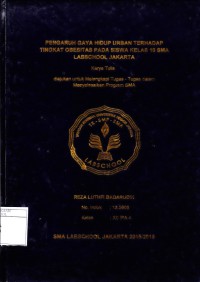 PENGARUH GAYA HIDUP URBAN TERHADAP TINGKAT OBESITAS PADA SISWA KELAS 10 SMA LABSCHOOL JAKARTA