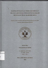 Image of Dampak Penggunaan Media Kecerdasan Buatan (Artificial Intelligence/AI) dalam Menunjang Nilai Akademik Siswa