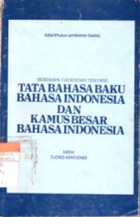 Tata Bahasa Baku Bahasa Indonesia Dan Kamus Besar Bahasa Indonesia