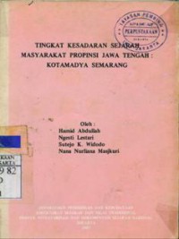 Tingkat Kesadaran Sejarah Masyarakat Propinsi Jawa Tengah: Kotamadya Semarang
