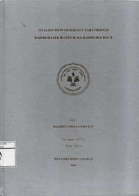 Image of Analisis Potensi Bahaya pada Profesi Radiografer di Instalasi Radiologi RSU X