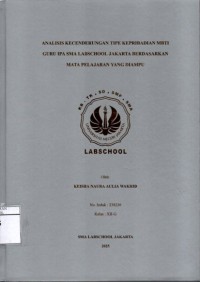 Image of Analisis Kecenderungan Tipe Kepribadian MBTI Guru IPA SMA Labschool Jakarta Berdasarkan Mata Pelajaran yang Diampu