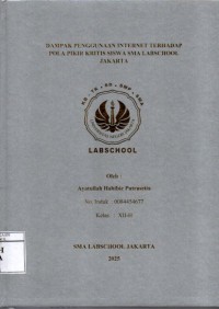 Image of Dampak Penggunaan Internet Terhadap Pola Pikir Kritis Siswa SMA Labschoolo Jakarta