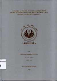 Image of Efektivitas Metode Problem Based Learning dalam Meningkatkan Kemampuan Berpikir Logis Siswa SMA Labschool Jakarta