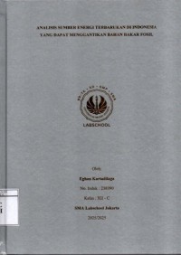 Image of Analisis Sumber Energi Terbarukan di Indonesia yang Dapat Menggantikan Bahan Bakar Fosil