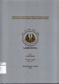 Image of Pengaruh Detergen Berbahan Dasar Lerak Terhadap Pengurangan Limbah Rumah Tangga