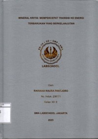 Image of Mineral Kritis: Mempercepat Transisi ke Energi Terbarukan yang Berkelanjutan